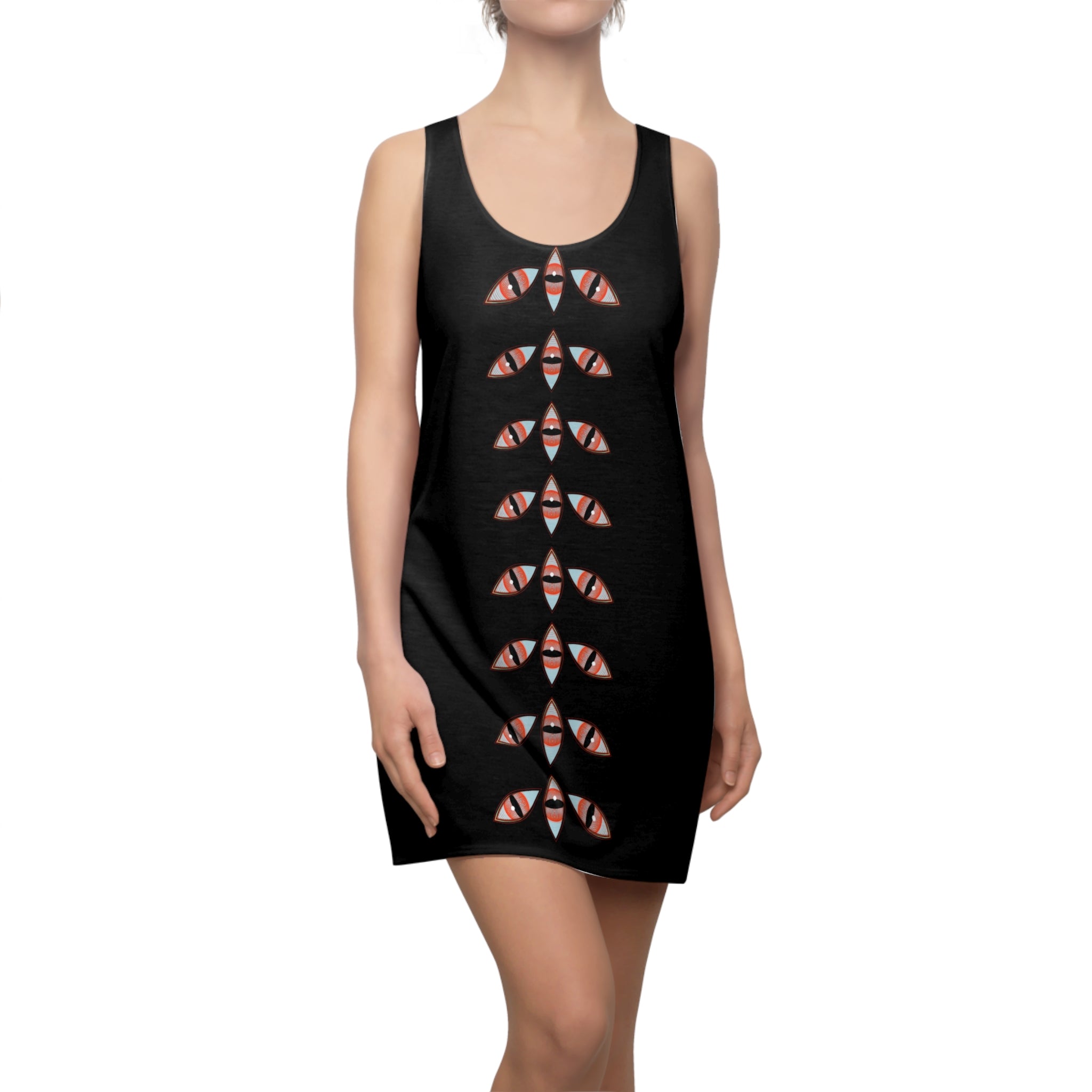Racerback Dress with Gothic Cat Eye Stripe – Spooky Night Aesthetic #f2356124