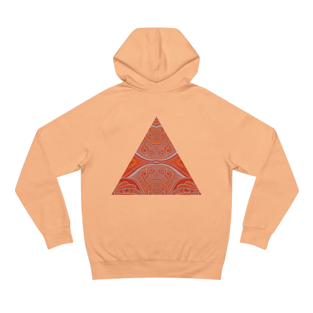 Keyhole & Diamond Pattern Hoodie — Abstract Red Paisley Graphic #yh099879