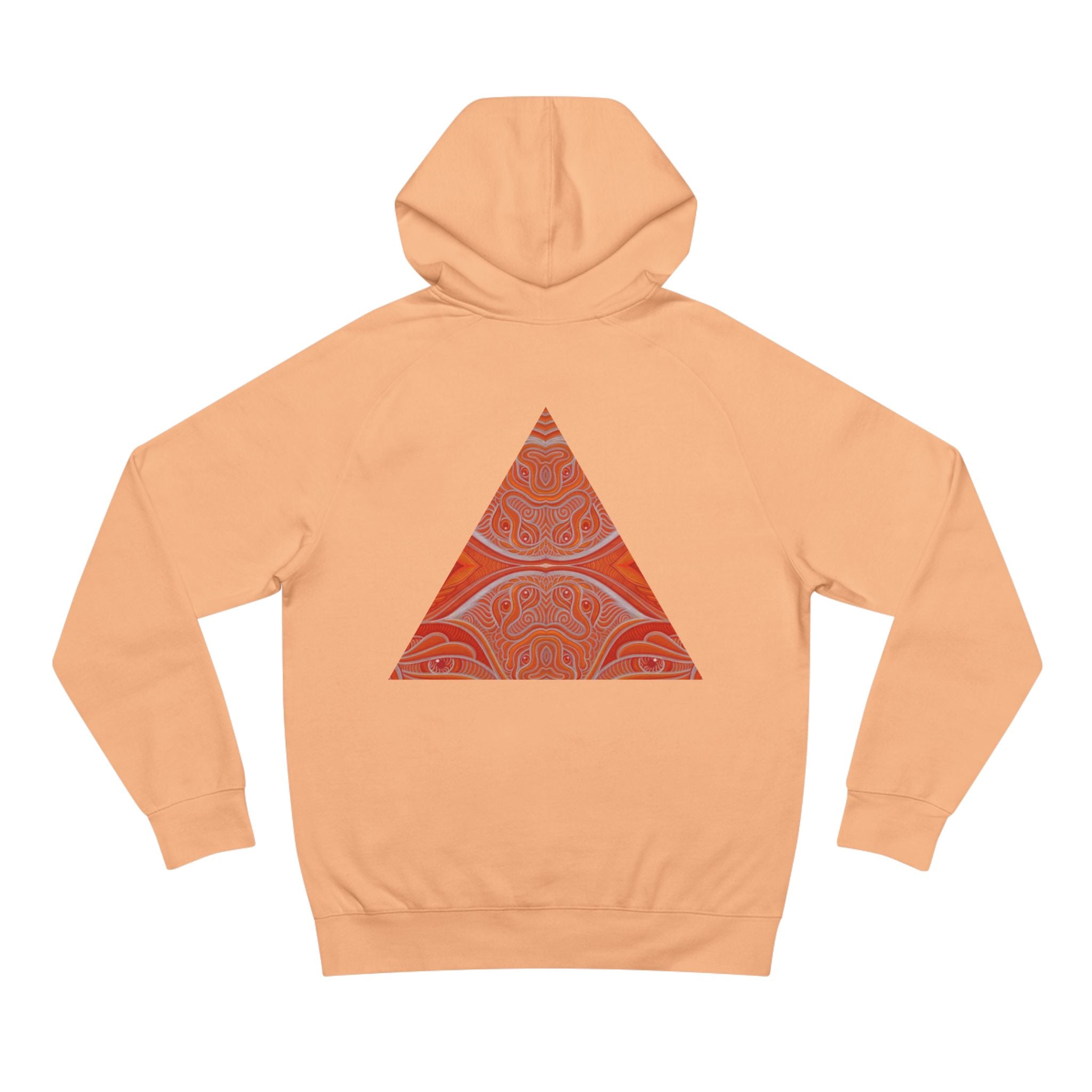 Keyhole & Diamond Pattern Hoodie — Abstract Red Paisley Graphic #yh099879
