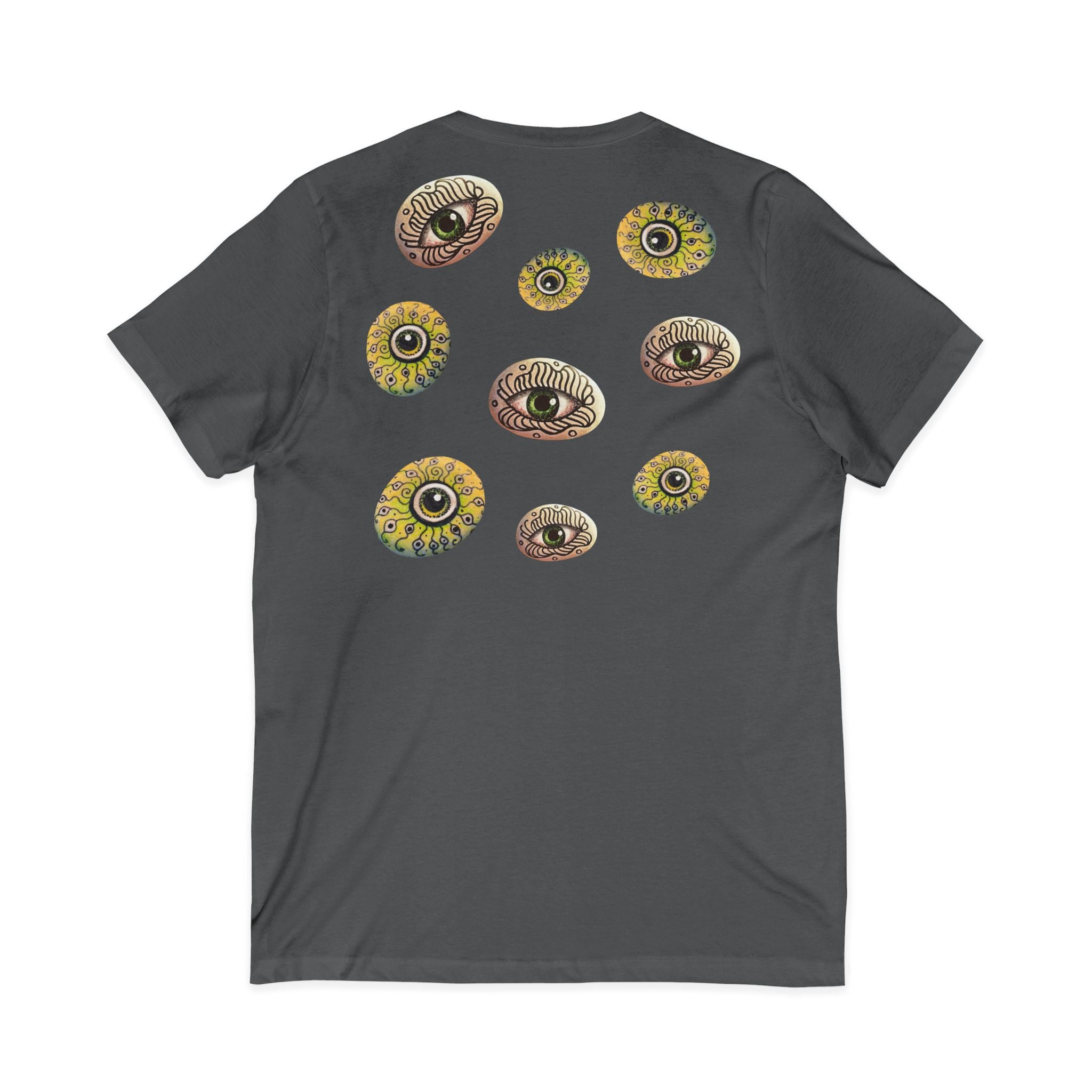 Sunflower Eye Pattern V-Neck Tee #k0833