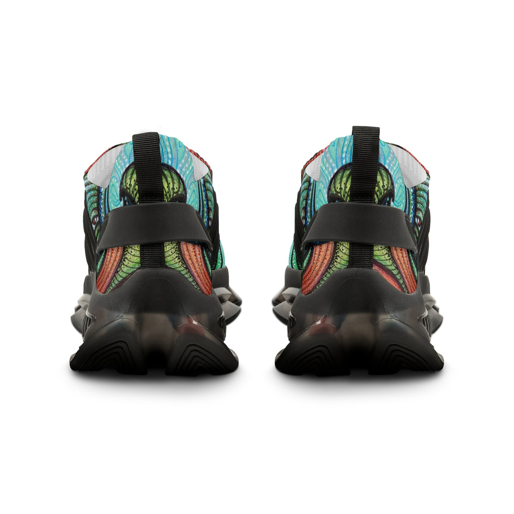 Men's Mesh Sneakers — Vibrant Tribal Print Athletic Shoes