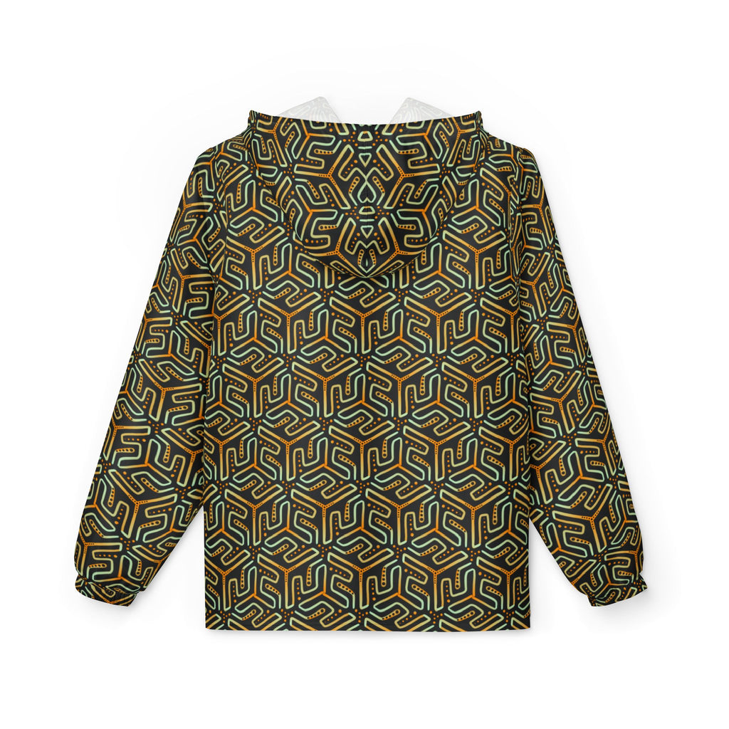 Geometric Maze Print Windbreaker Jacket #wj2