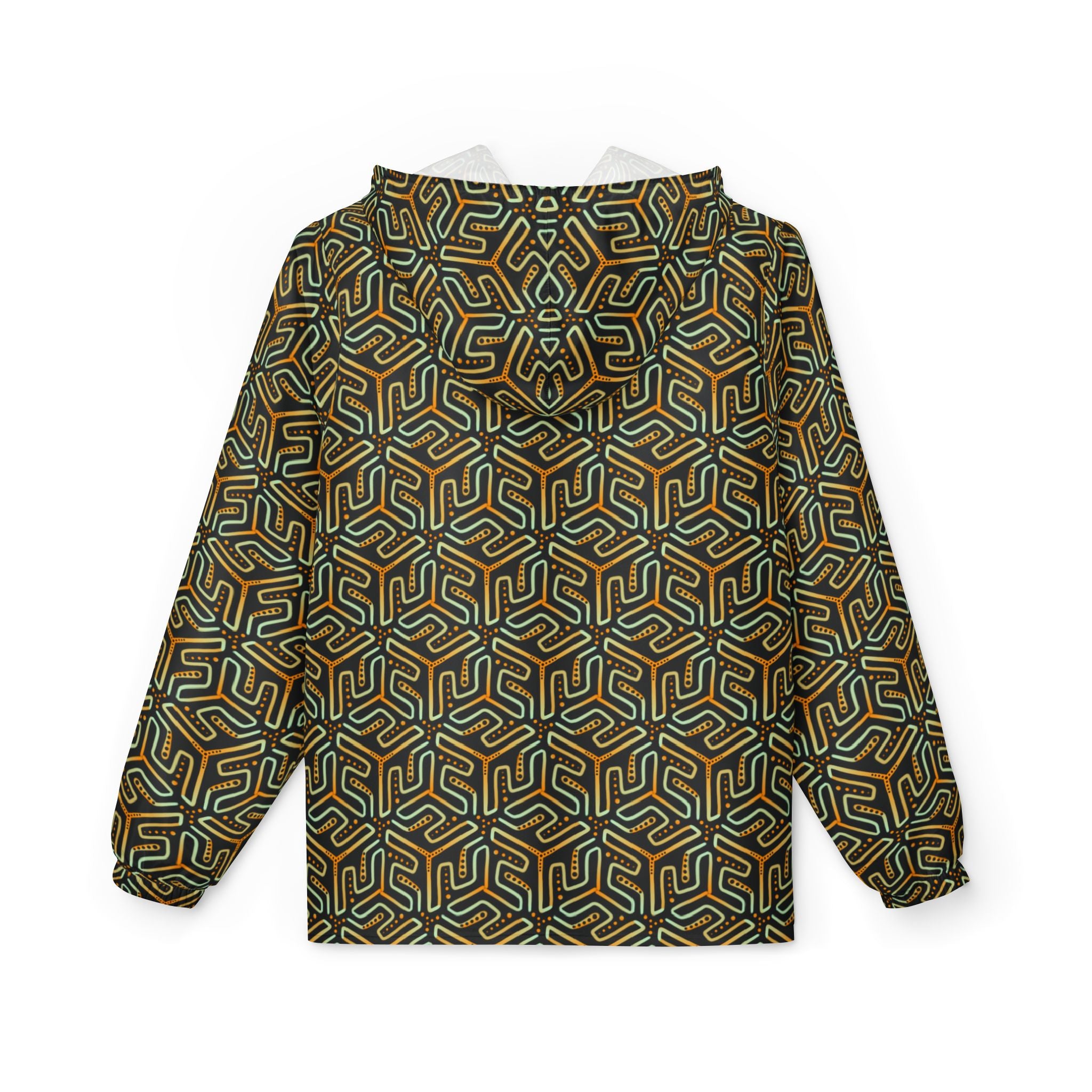 Geometric Maze Print Windbreaker Jacket #wj2