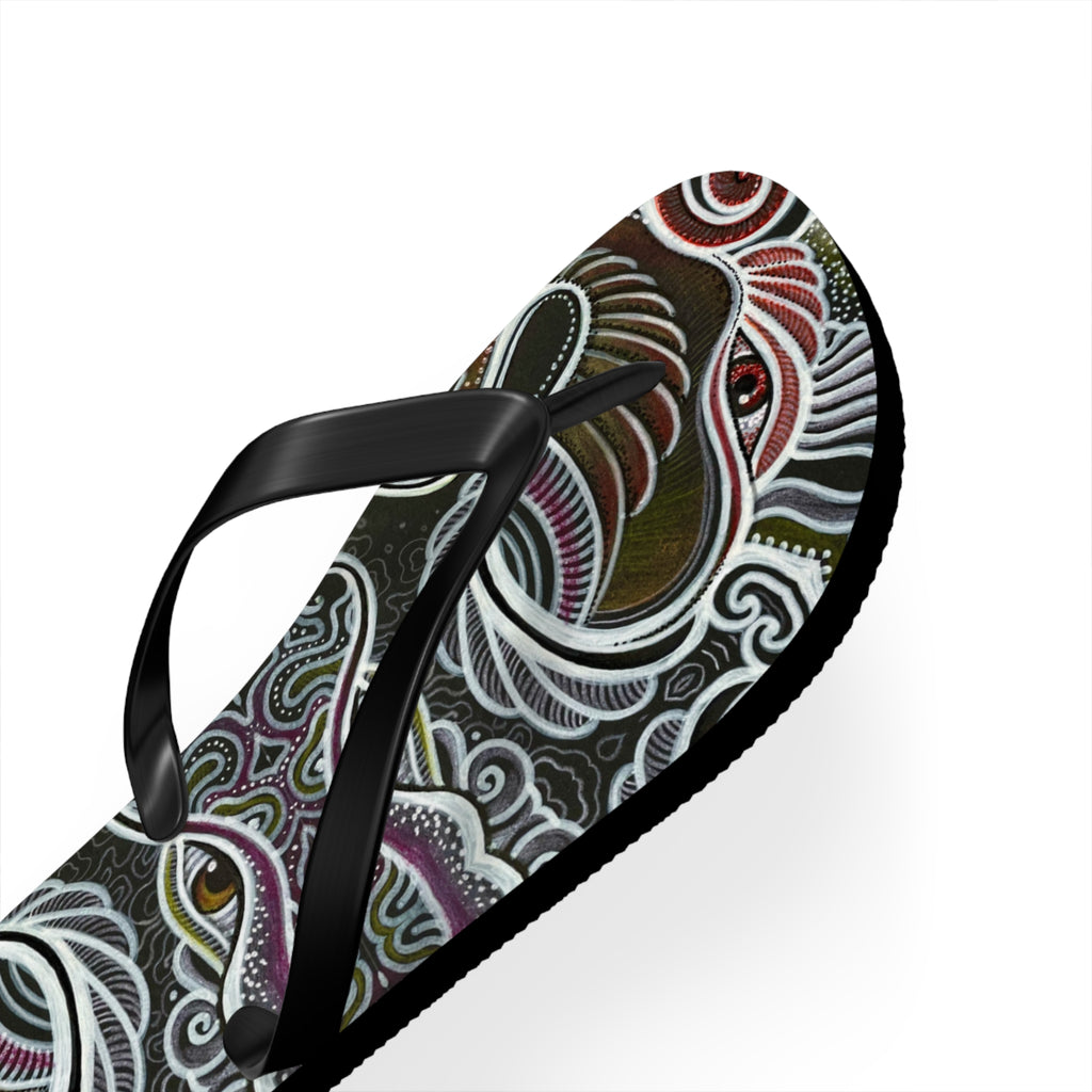 Boho Eye Pattern Flip Flops – Psychedelic Tribal Summer Sandals #h3321678