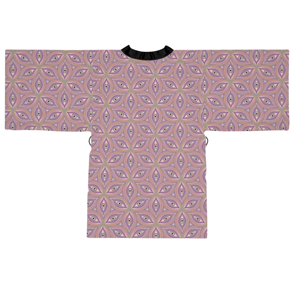 Pastel Geometric Kimono Robe – Pink Mandala All-Over Print