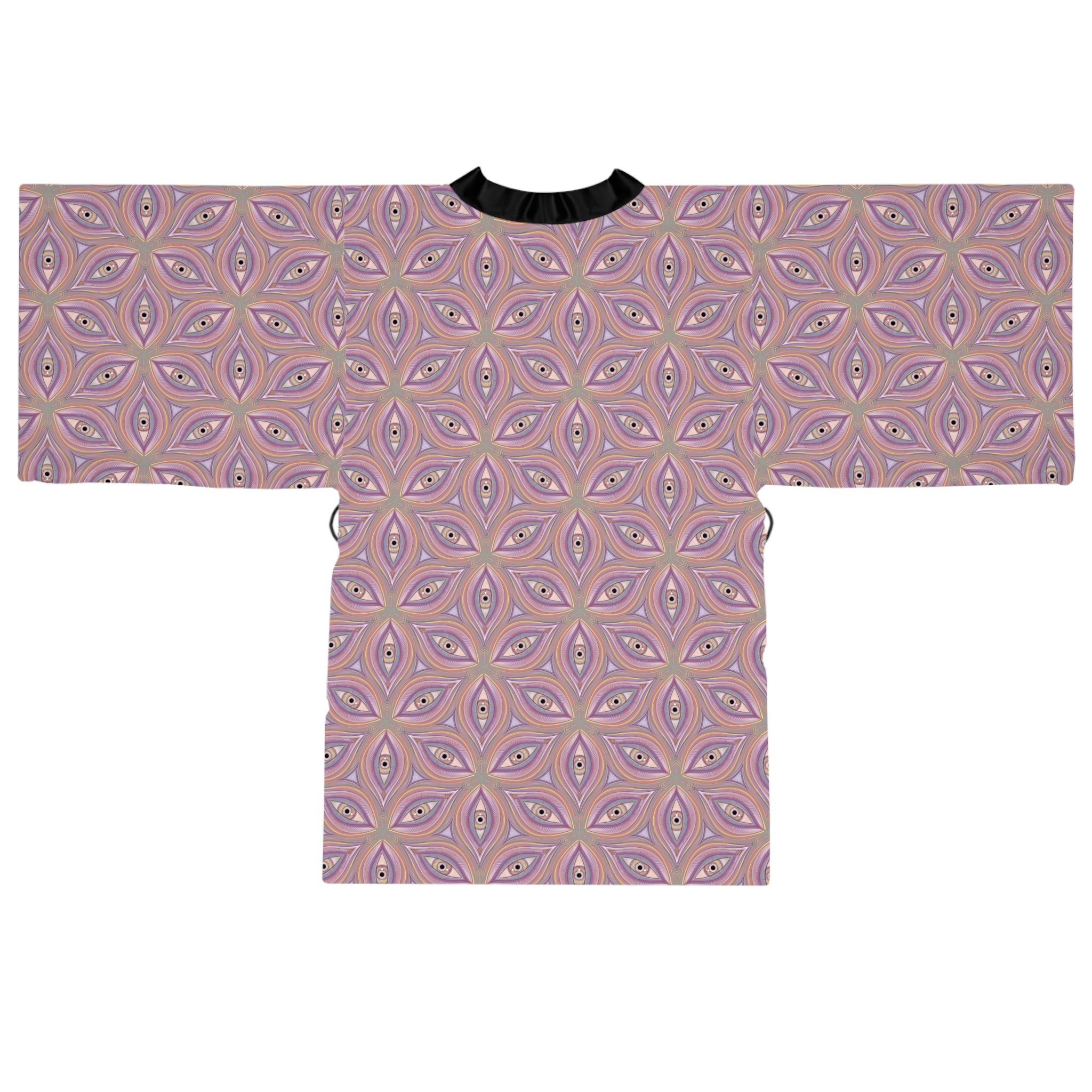 Pastel Geometric Kimono Robe – Pink Mandala All-Over Print