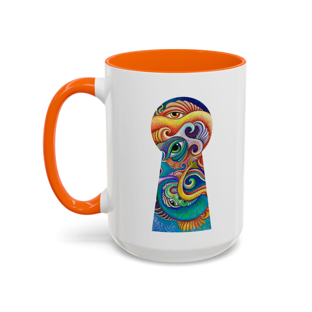 Colorful Abstract Fish Circle Mug | Accent Coffee Mug