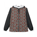 Kaleidoscope Geo Windbreaker Jacket — Patterned Triangle AOP Hooded Windbreaker #s1