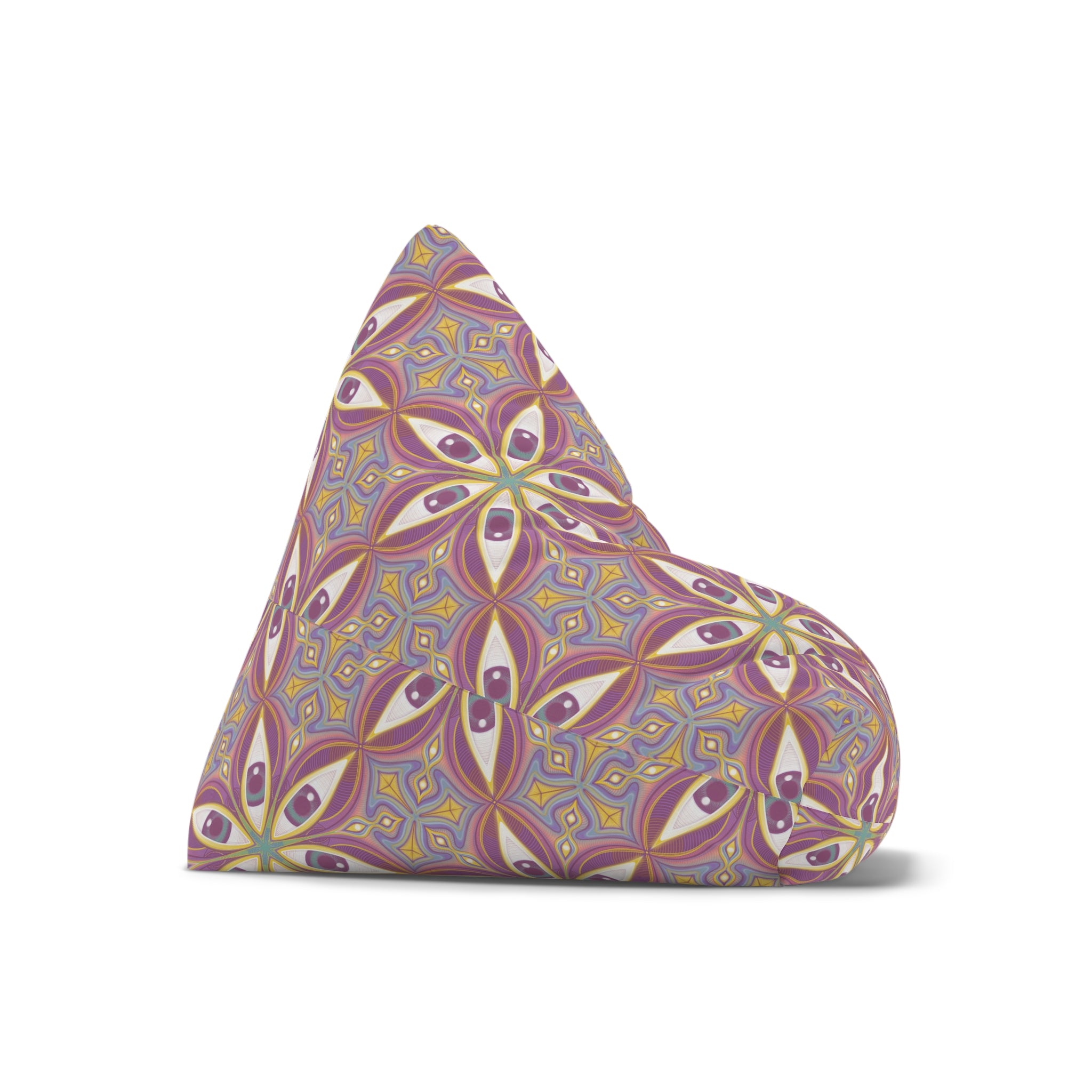 Bohemian Floral Pattern Bean Bag Cover — Retro Pink & Gold Mandala Accent #f68