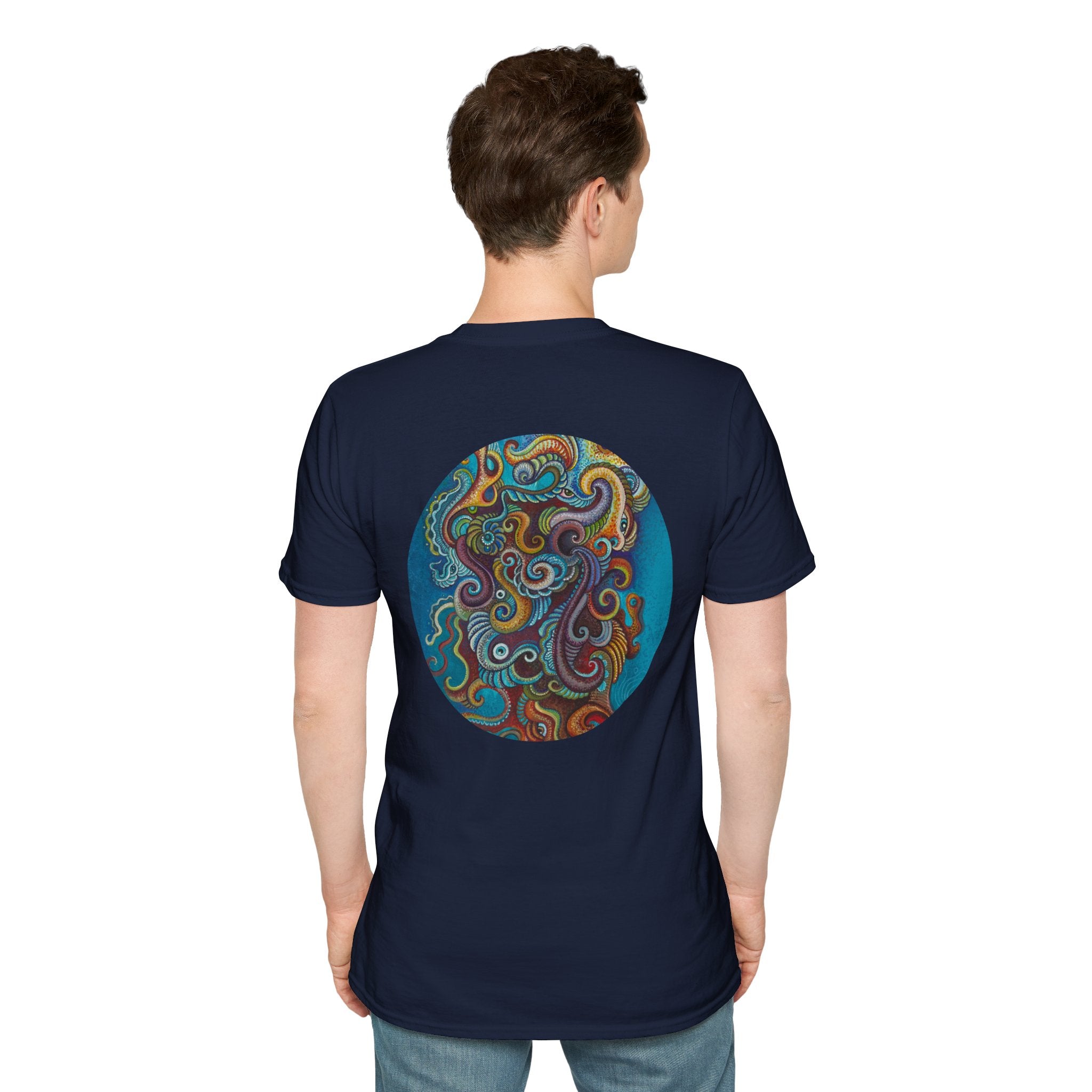 Psychedelic Keyhole T-Shirt — Colorful Swirl Art Tee #tsc8765