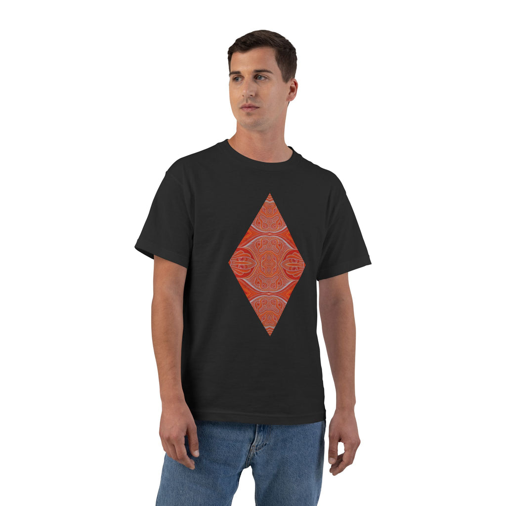 Geometric Red Diamond Graphic T-Shirt #kd753097