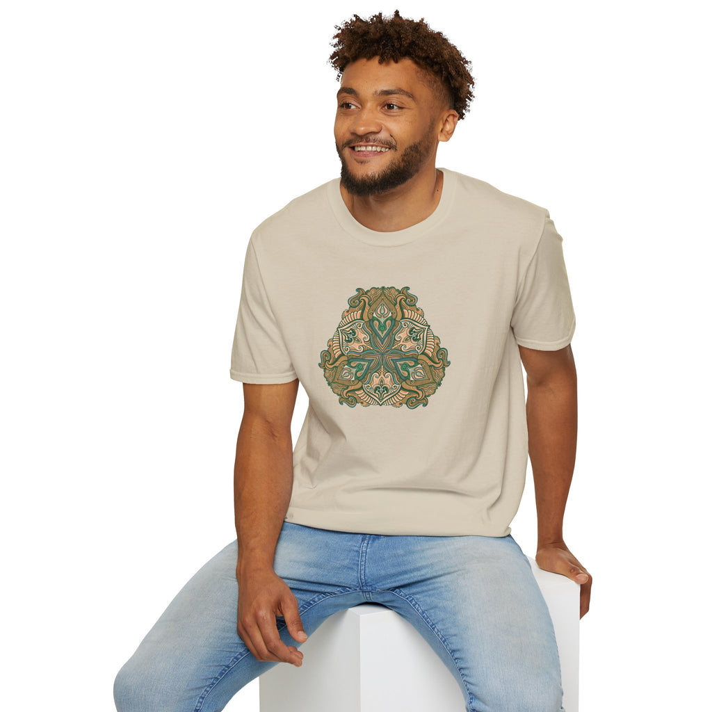 Green Celtic Knot Mandala T-Shirt | Floral Shamrock Pattern