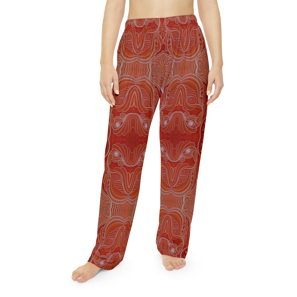Red Retro Swirl Women's Pajama Pants — Cozy Printed Lounge Trousers #hga6654
