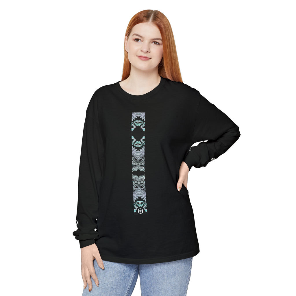 Men's/Women's Long Sleeve T-Shirt — Vertical Geometric Stripe Graphic #kjgd64258