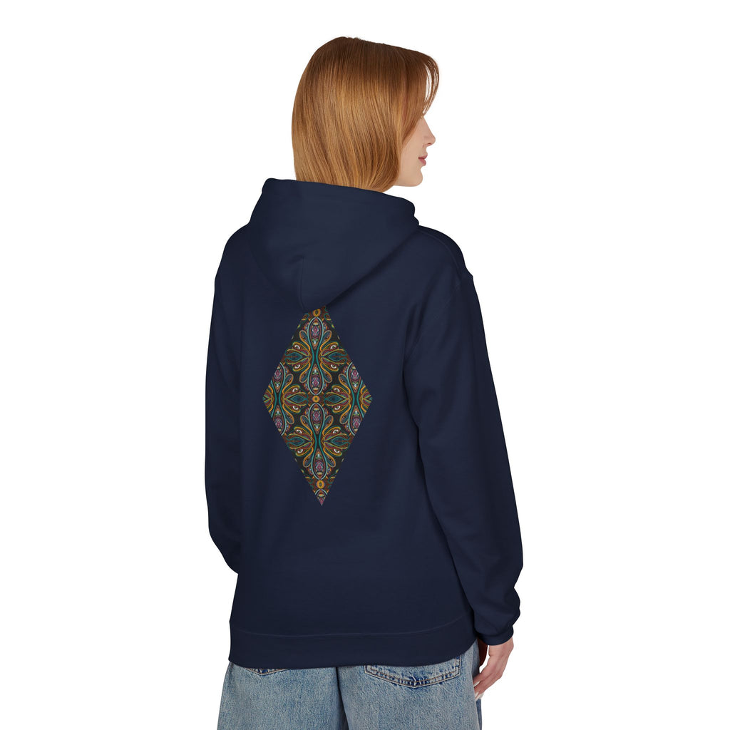 Geometric Mosaic Triangle Hoodie — Decorative Pattern Pullover #i865678