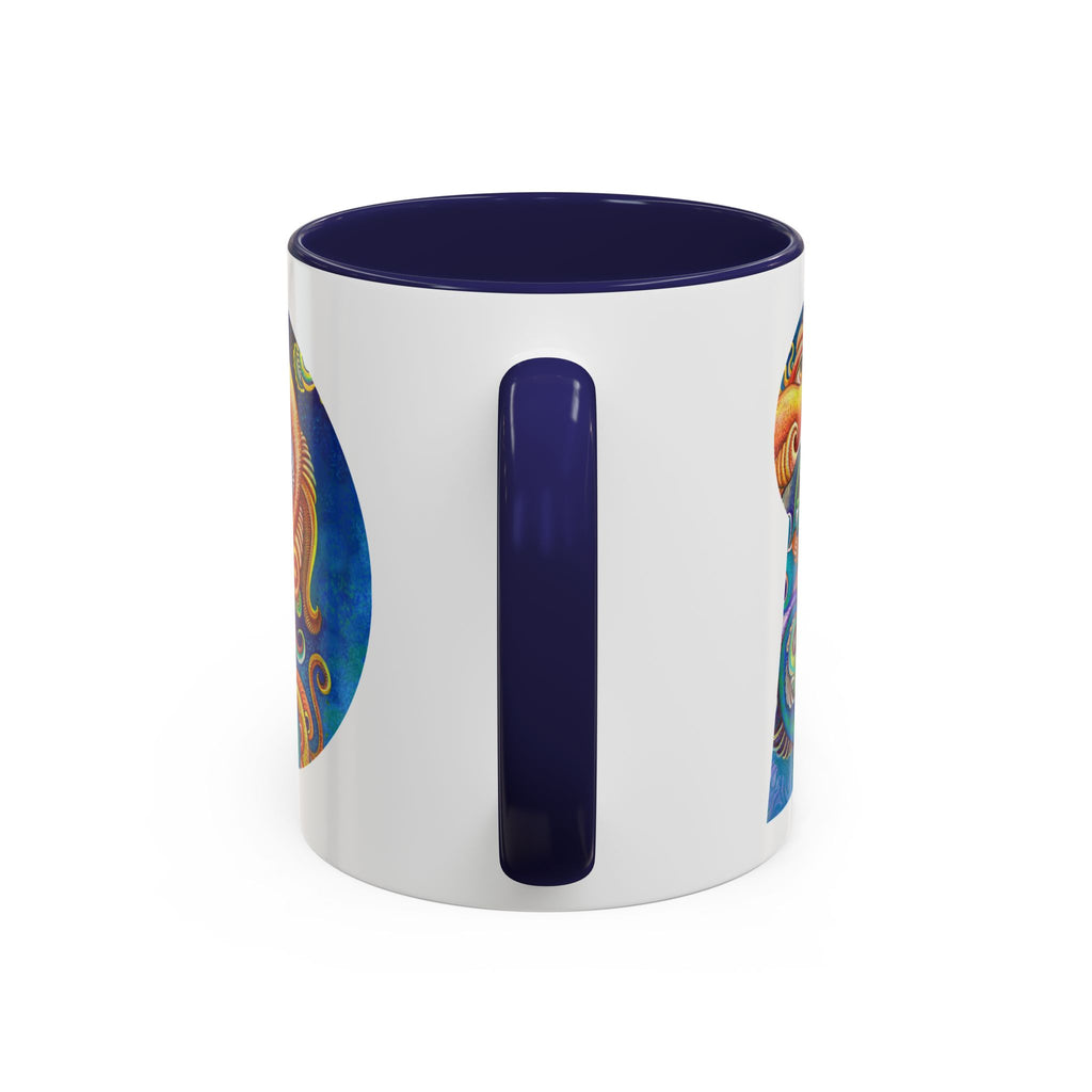 Colorful Abstract Fish Circle Mug | Accent Coffee Mug