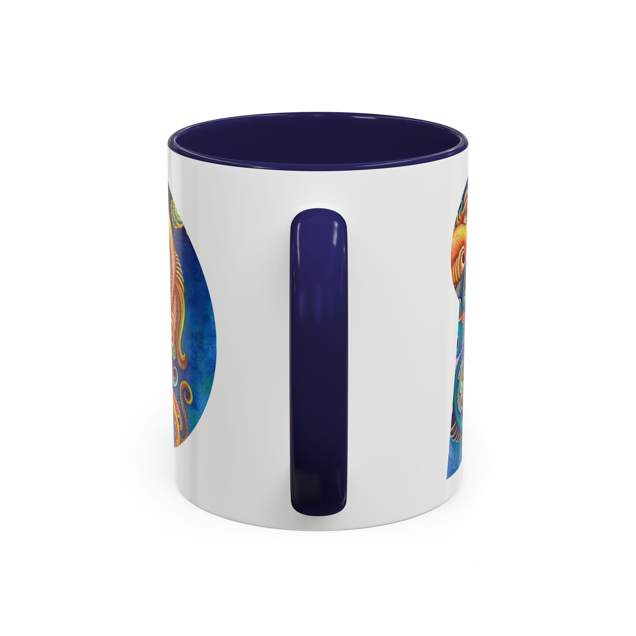 Colorful Abstract Fish Circle Mug | Accent Coffee Mug