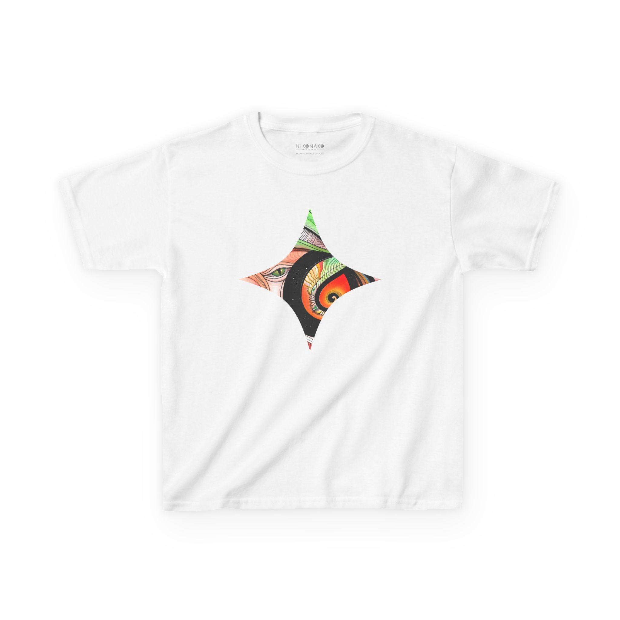 Abstract Eye Pattern Kids Tee | Geometric Star & Triangle Art