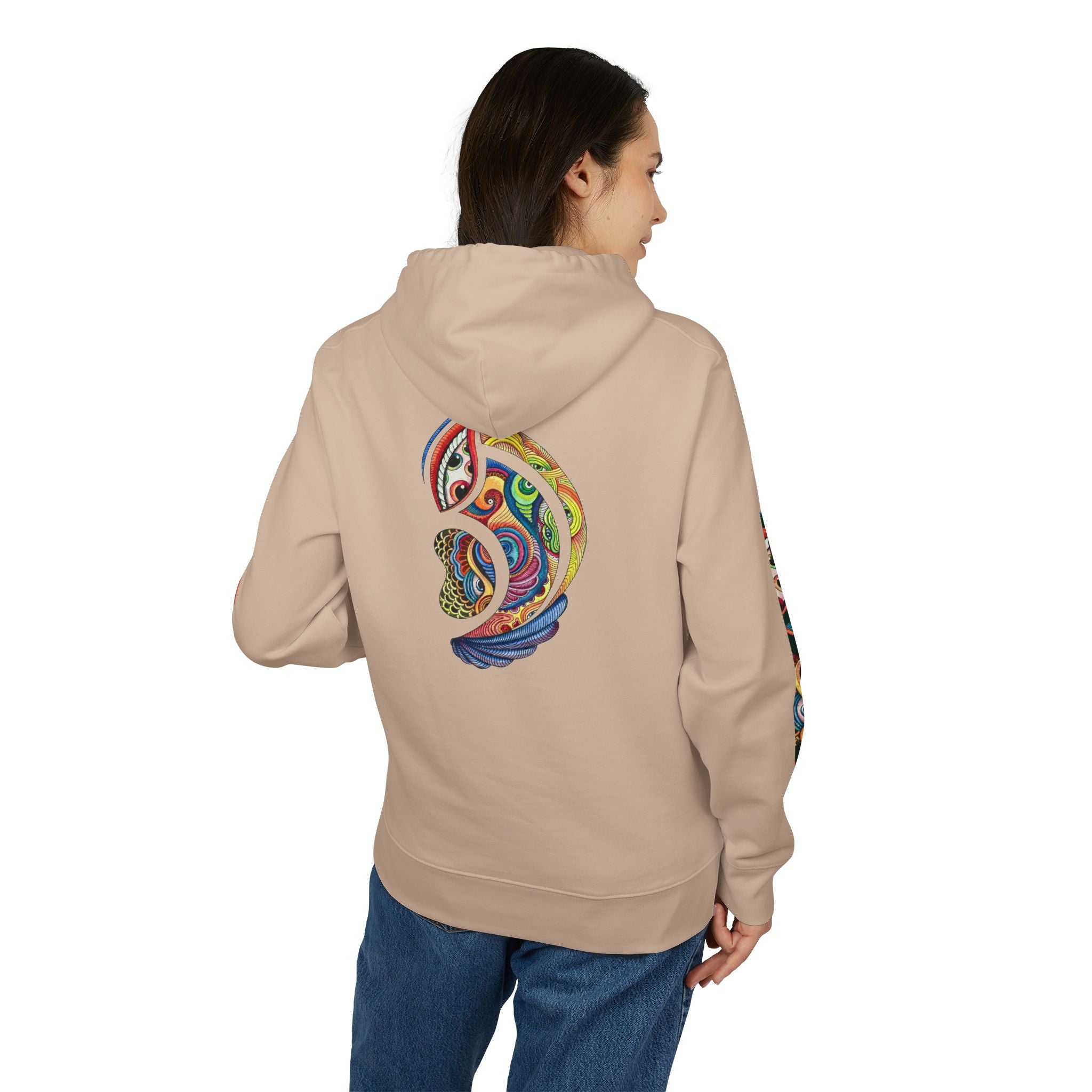Graphic Hoodie — Colorful Psychedelic Lip & Swirl Design #h4334