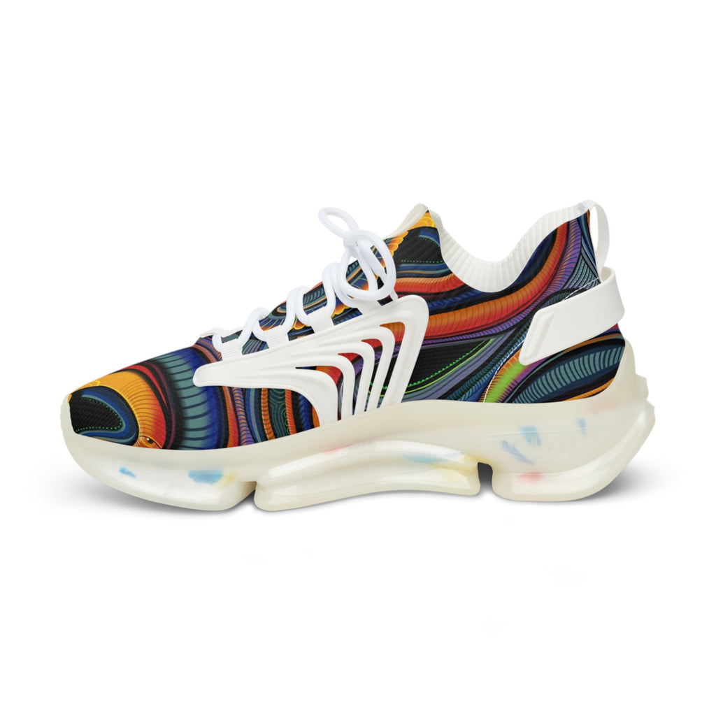 Men's Mesh Sneakers — Retro Psychedelic Swirl Athletic Shoes #lh963278