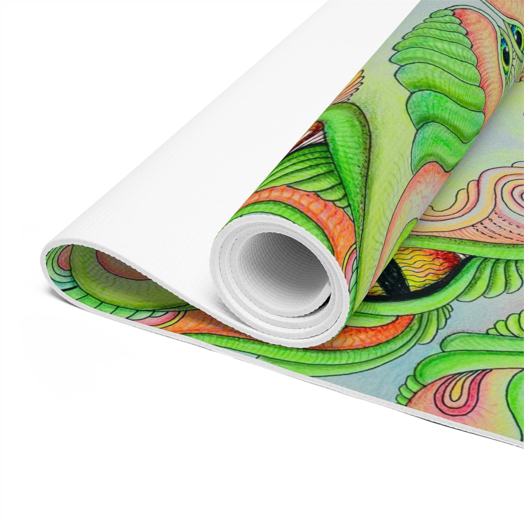 Psychedelic Green Mandala Foam Yoga Mat — Non-Slip Meditation & Exercise Mat #ohf9998444