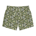 Green Celtic Tile Swim Trunks — All-Over-Print Patterned Beach Shorts #r332216