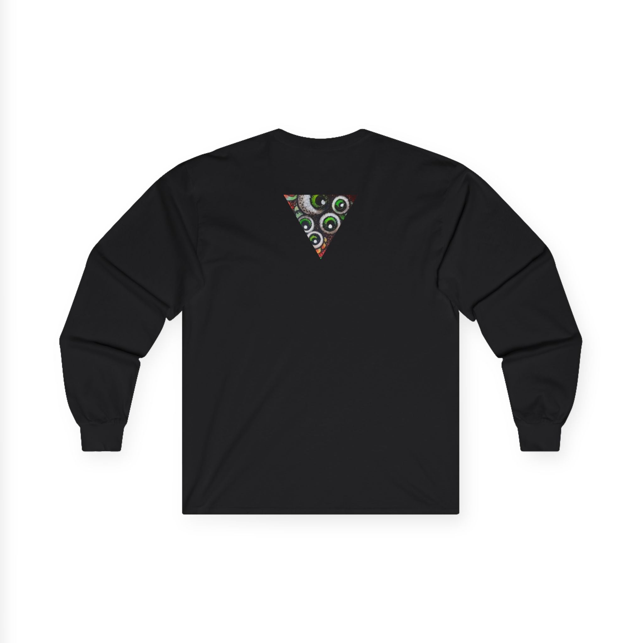 Triangle Camo Graphic Long Sleeve Tee — Minimal Military-Inspired Chest Print #k646&