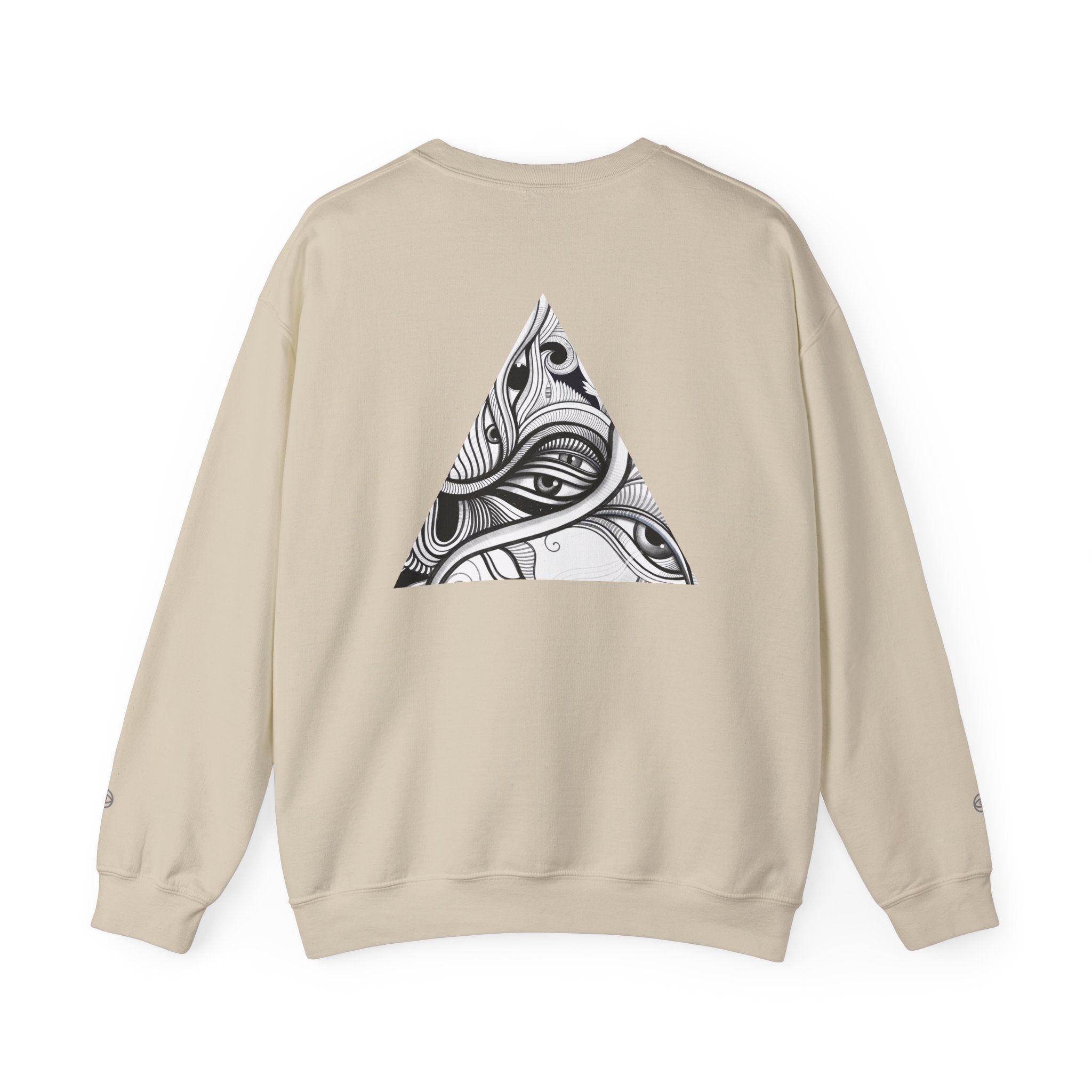 Crewneck Sweatshirt — Black & White Surreal Eye Keyhole Design #h5522168