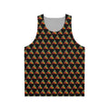 Psychedelic Triangle Pattern Tank Top — Black All-Over Print #kh97535
