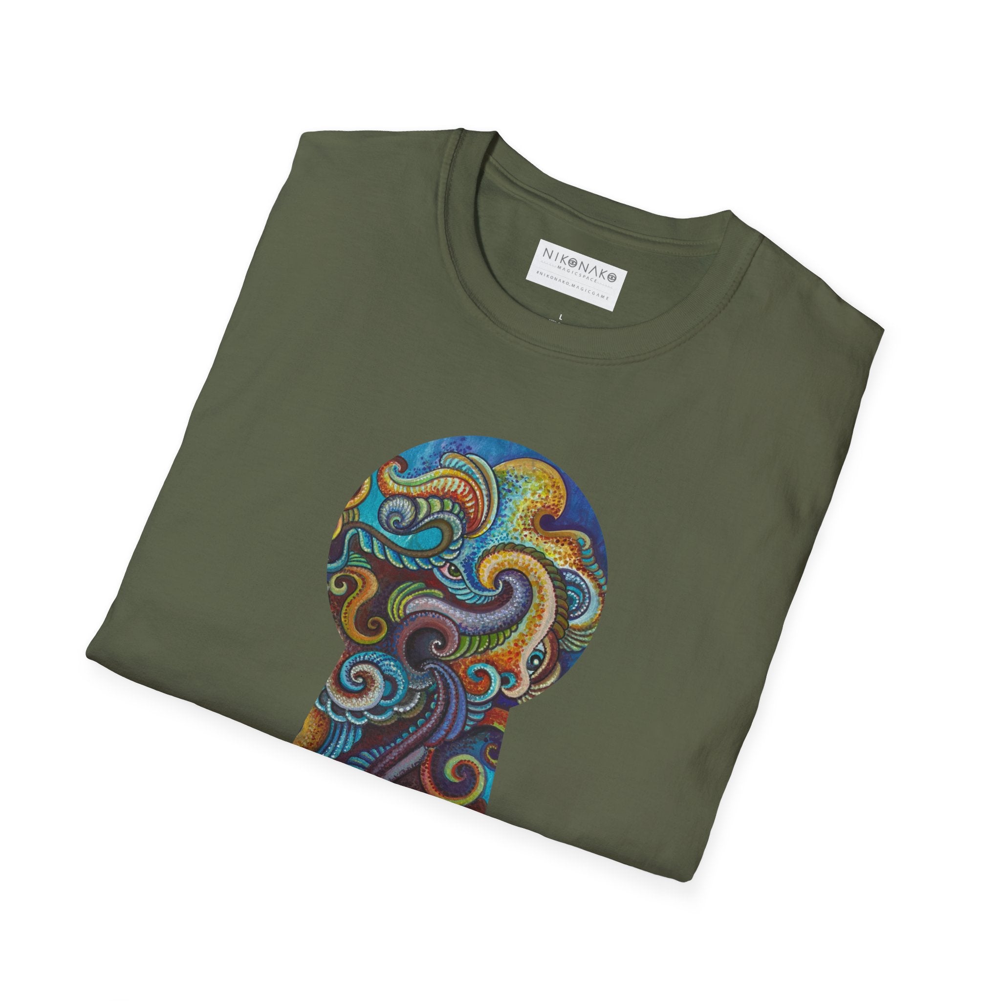 Psychedelic Keyhole T-Shirt — Colorful Swirl Art Tee #tsc8765