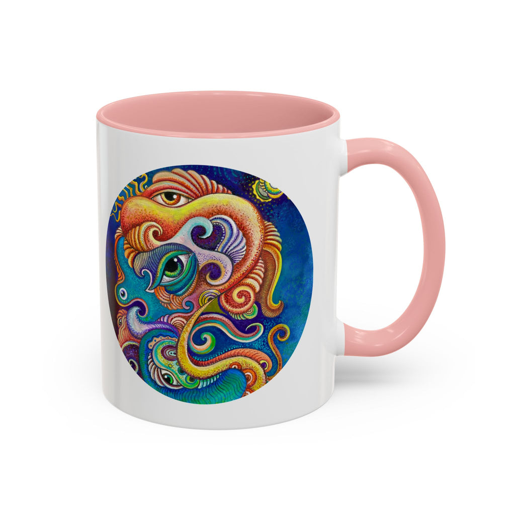 Colorful Abstract Fish Circle Mug | Accent Coffee Mug