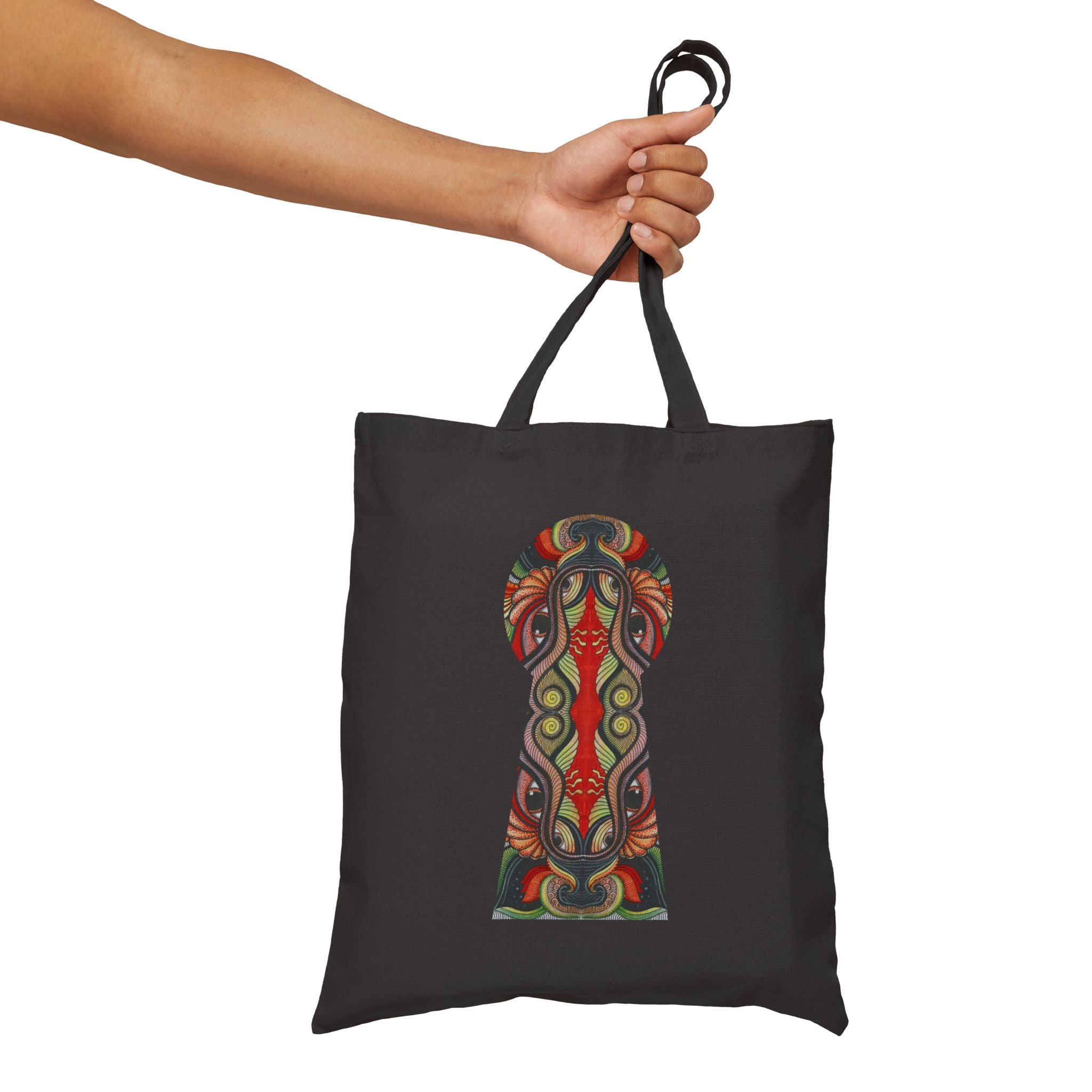 Canvas Tote — Tribal Keyhole & Triangle Art Print #r24687