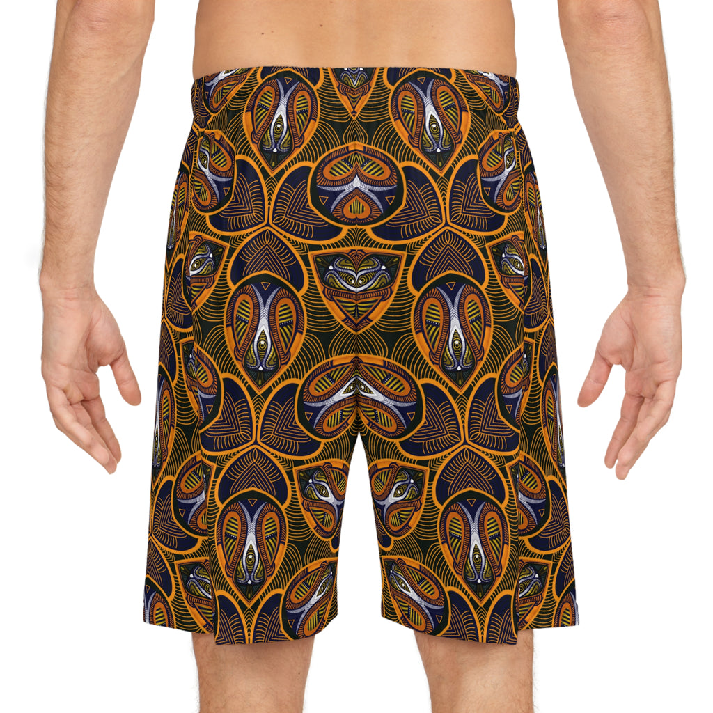 Ethnic Pattern Basketball Shorts – Retro Tribal All-Over Print #8k8833