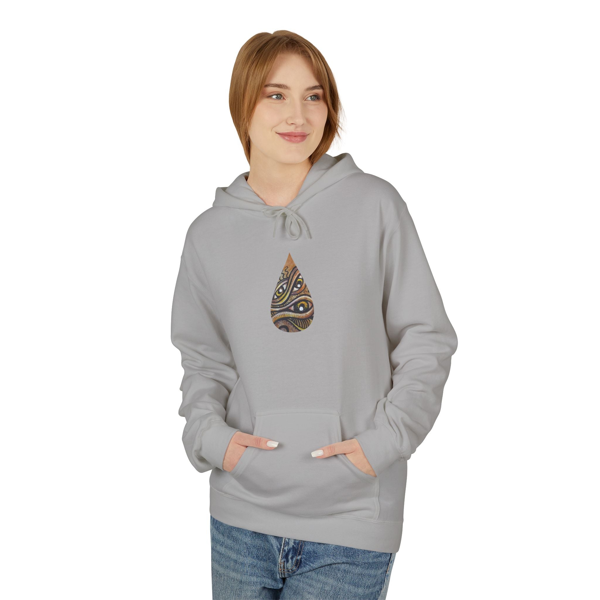 Leaf Pattern Hoodie — Boho Tribal Feather Design Pullover #f8635678