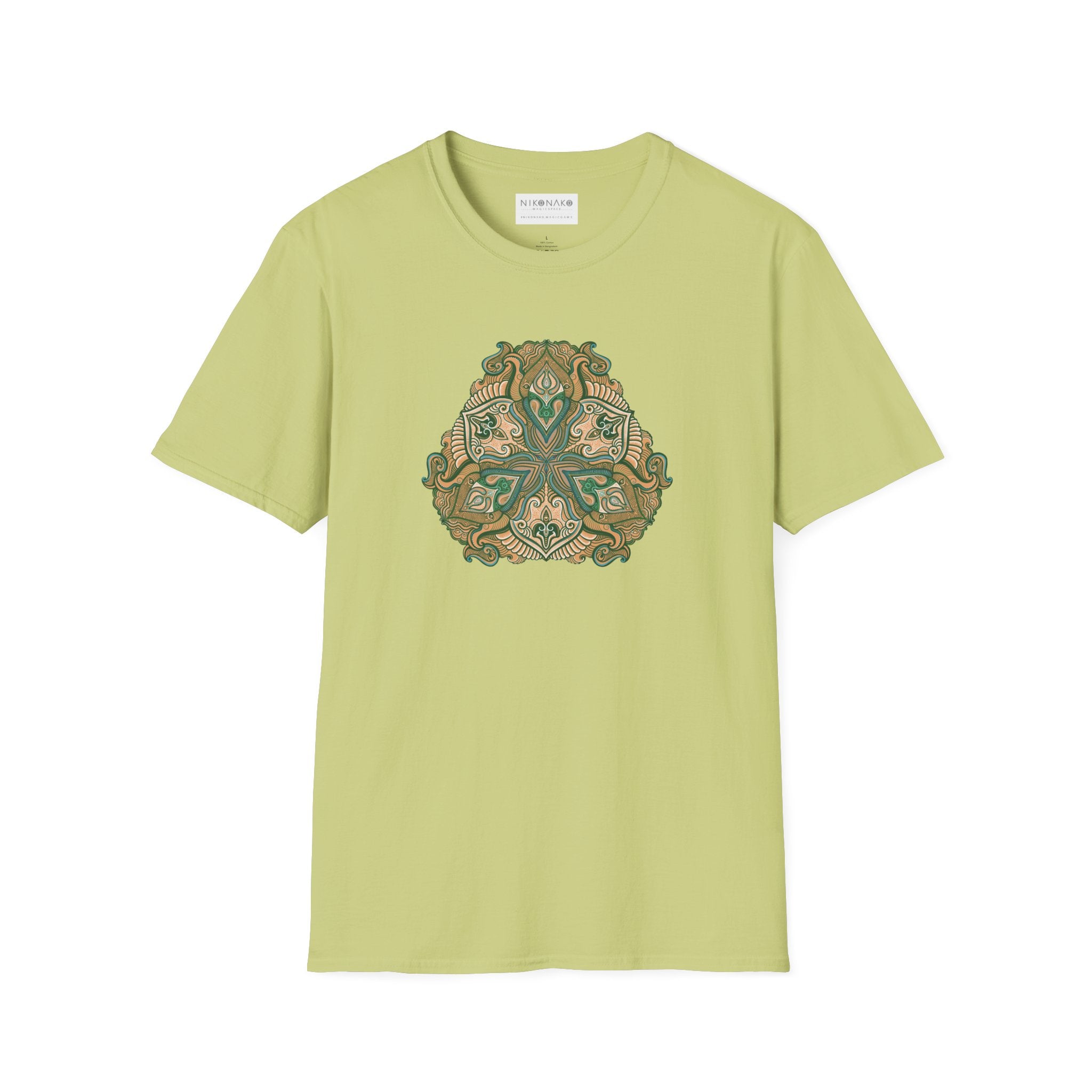 Green Celtic Knot Mandala T-Shirt | Floral Shamrock Pattern
