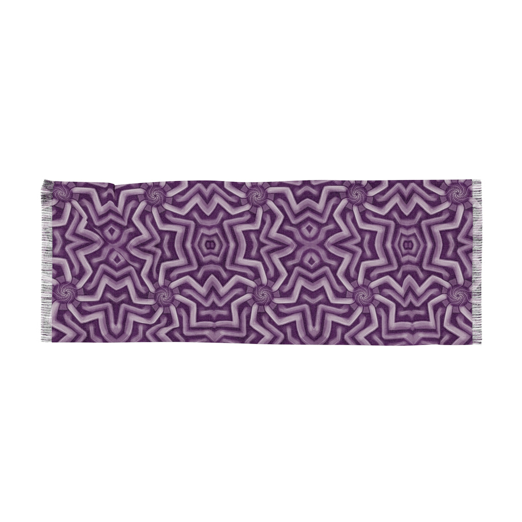 Purple Geometric Star Pattern Scarf — Lightweight Decorative Fashion Scarf #kj88643