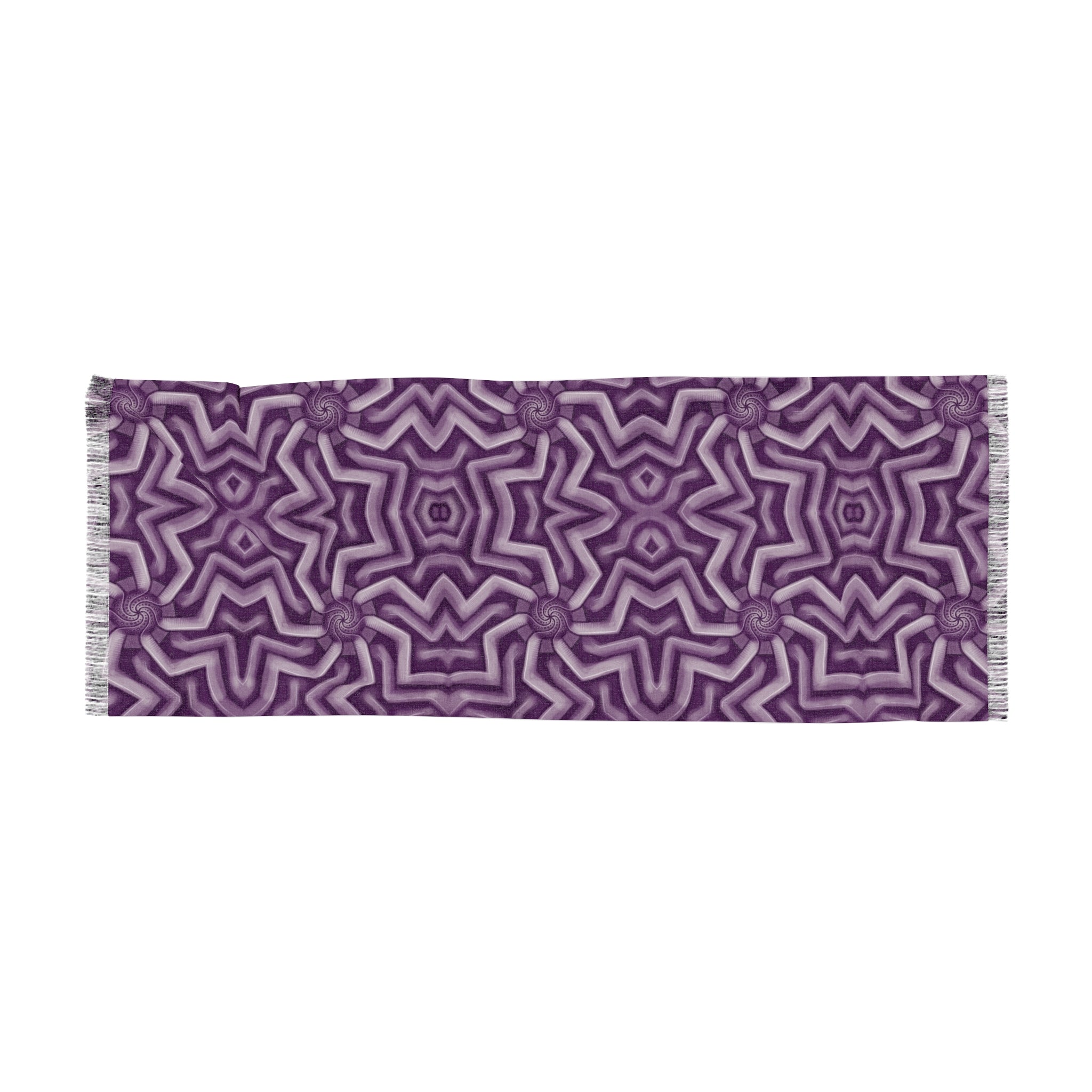 Purple Geometric Star Pattern Scarf — Lightweight Decorative Fashion Scarf #kj88643