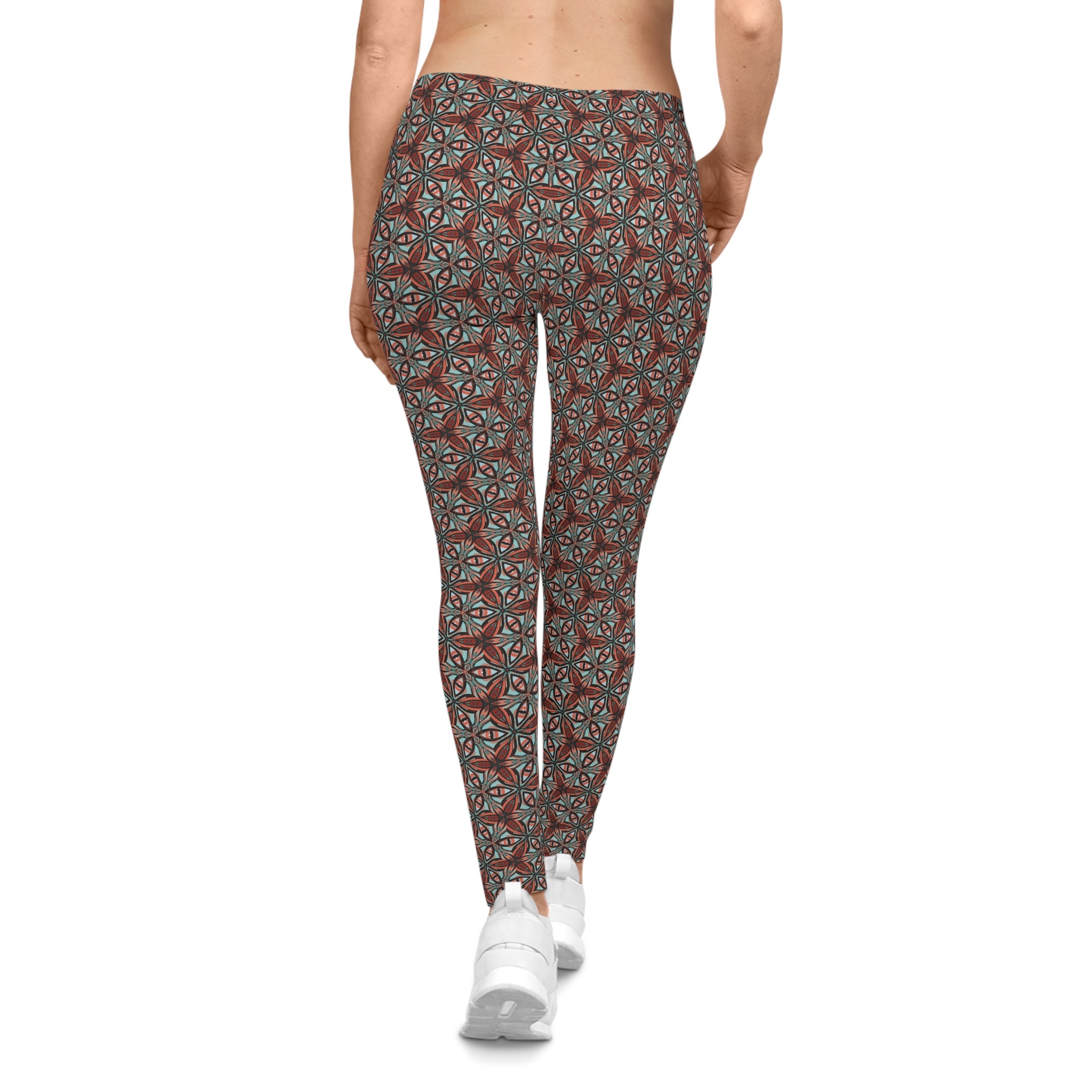 Boho Floral Mosaic Leggings — Women's All-Over Print Casual Leggings