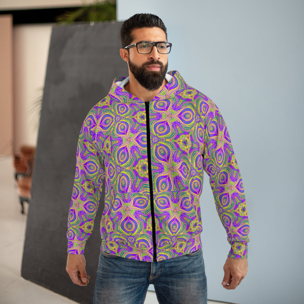 Psychedelic Kaleidoscope Zip Hoodie #f145435