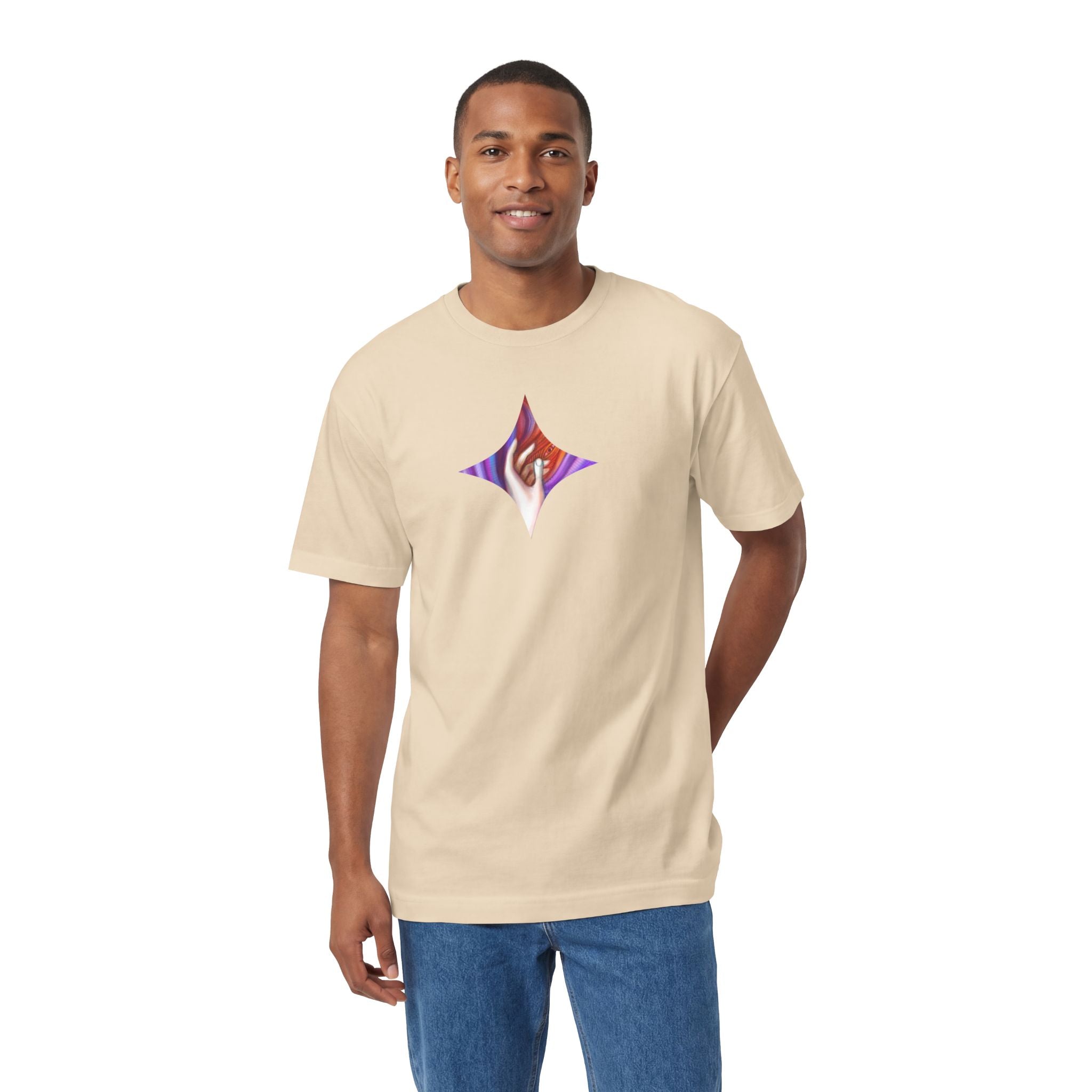 Abstract Starburst Graphic Tee — Colorful Psychedelic Diamond Design #kg8799