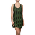 Green Peacock Feather Pattern Racerback Dress - All-Over Print #1234556