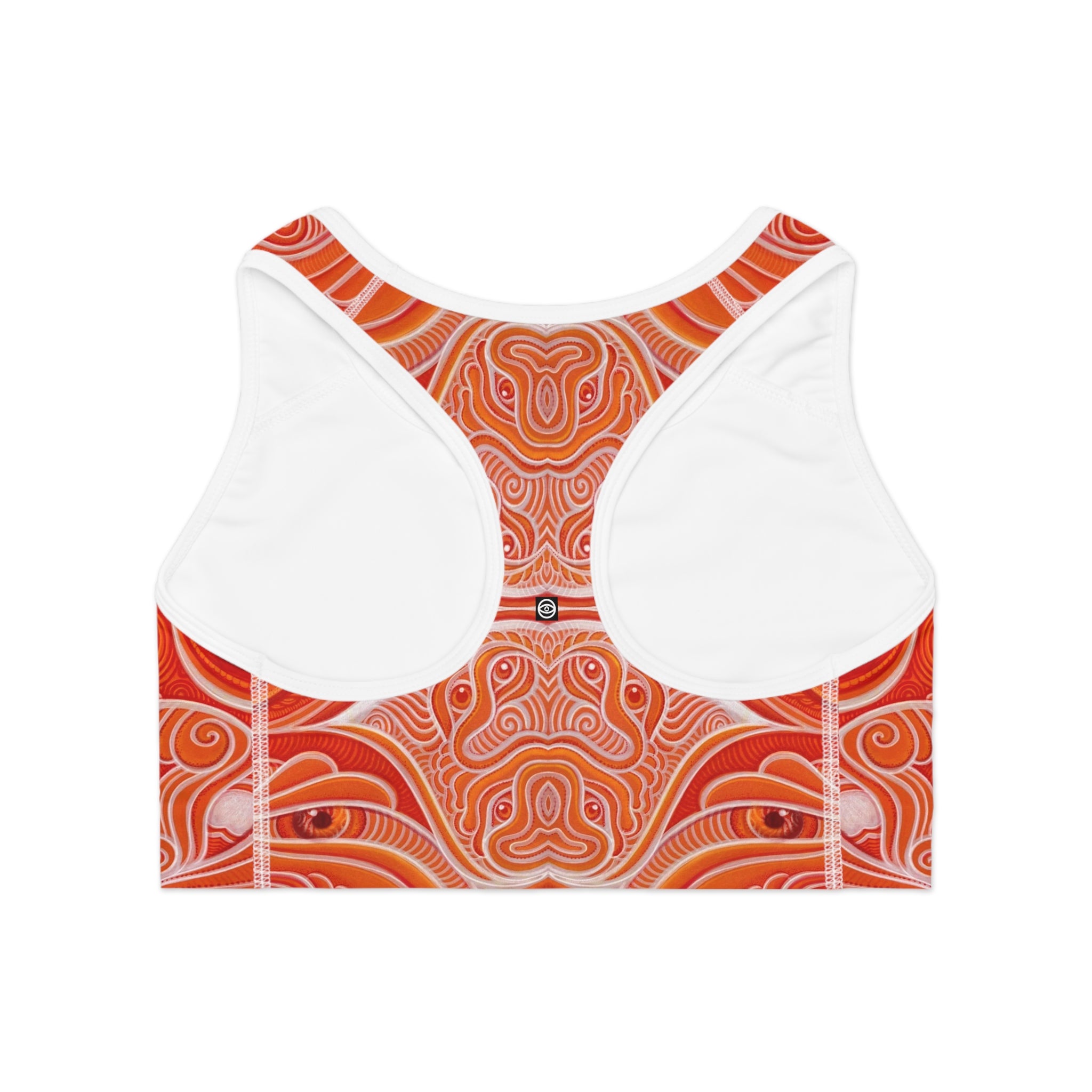 Orange Mandala Sports Bra — All-Over Print Yoga & Activewear #h13677