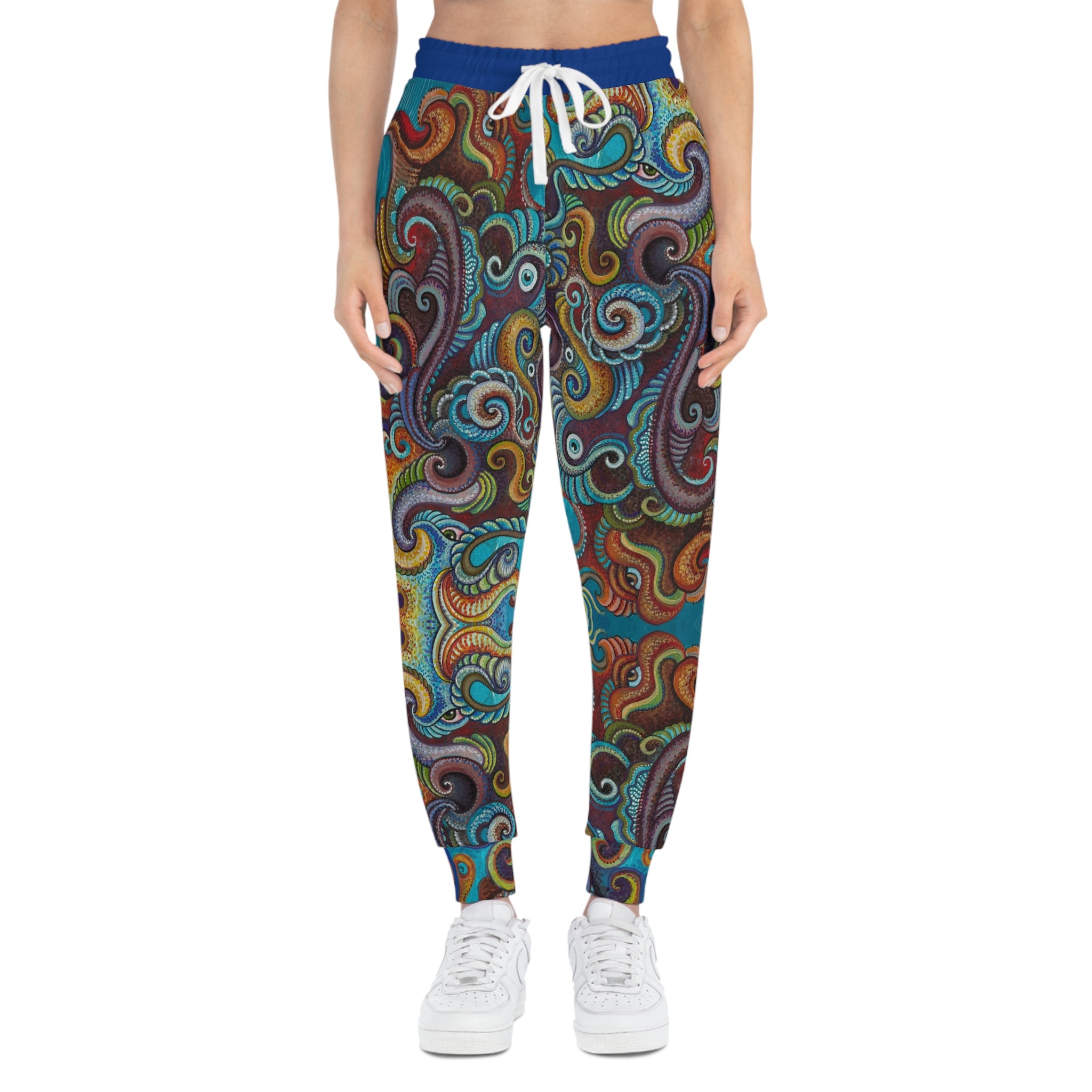 Psychedelic Swirl Athletic Joggers – Colorful Abstract AOP Track Pants #aj343