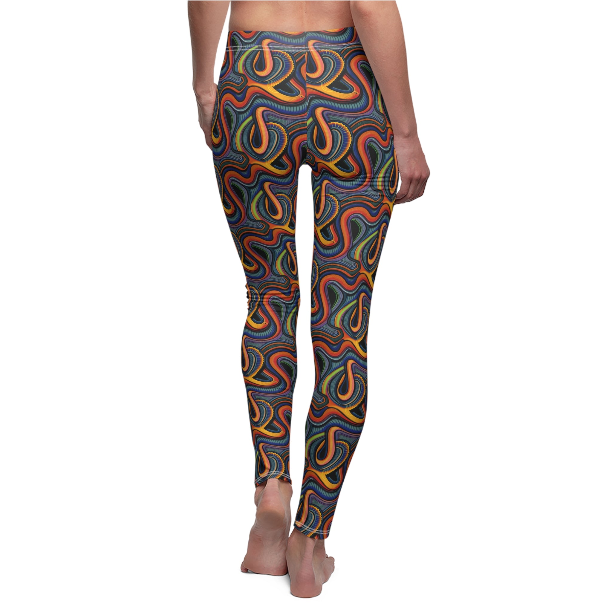 Psychedelic Swirl Leggings — Retro Rainbow Abstract Print #gfs0221