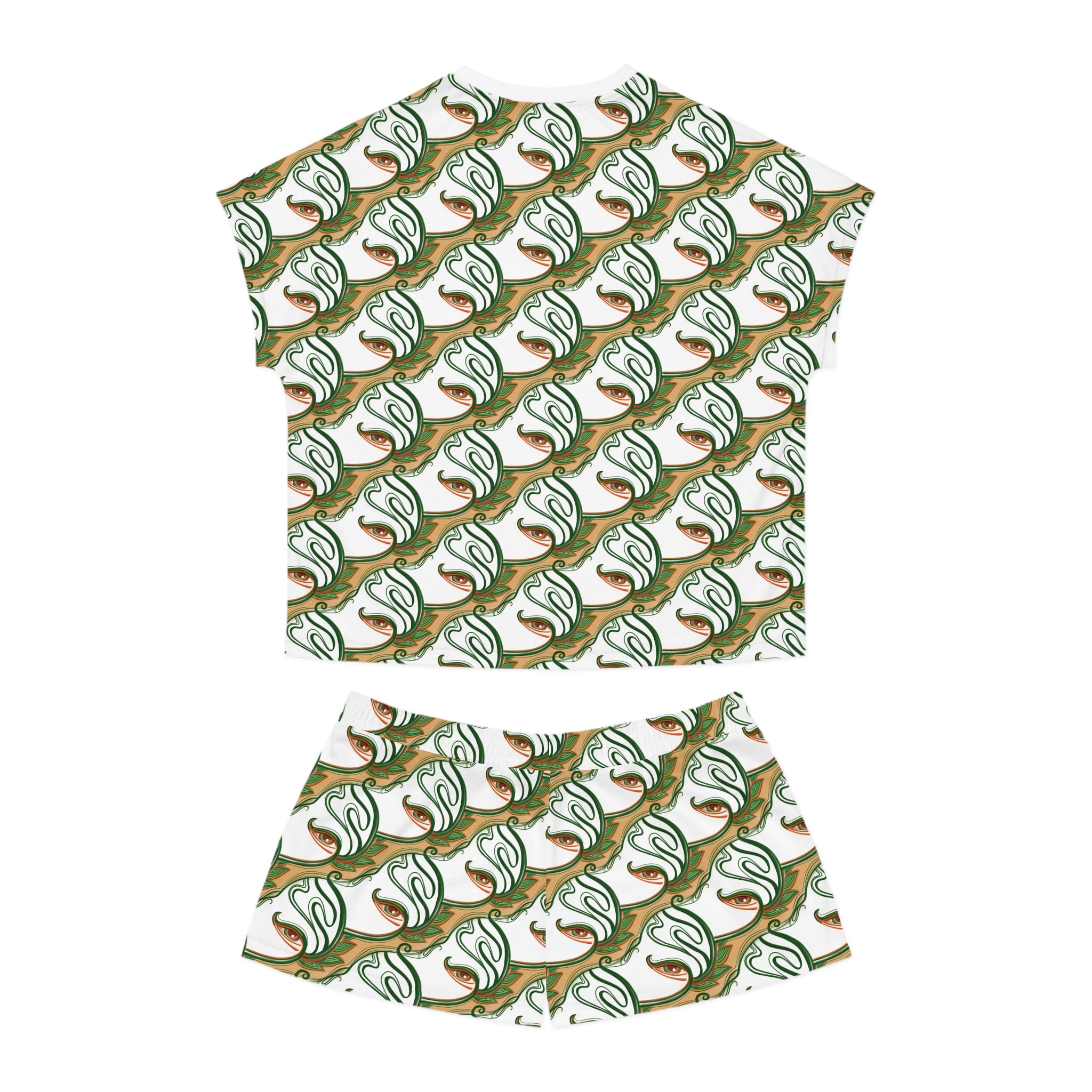 Floral Vines Women’s Pajama Set — Short Sleeve & Shorts All-Over Print #gf6539