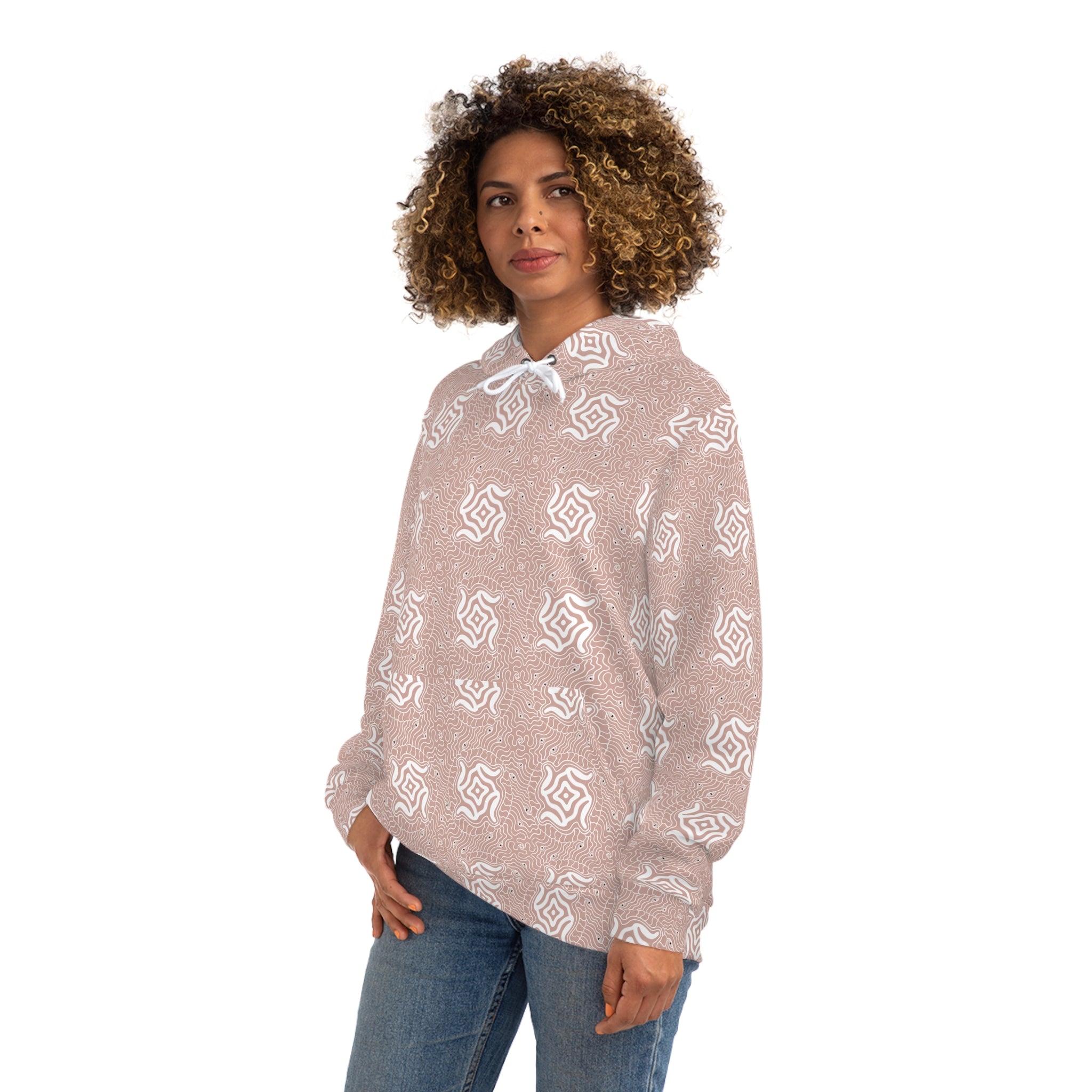 Rose Pattern Hoodie — All-Over Print Floral Fashion Pullover #h087569