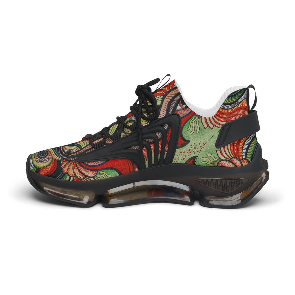 Women's Mesh Sneakers — Vintage Swirl Pattern Athletic Shoes #f3555522