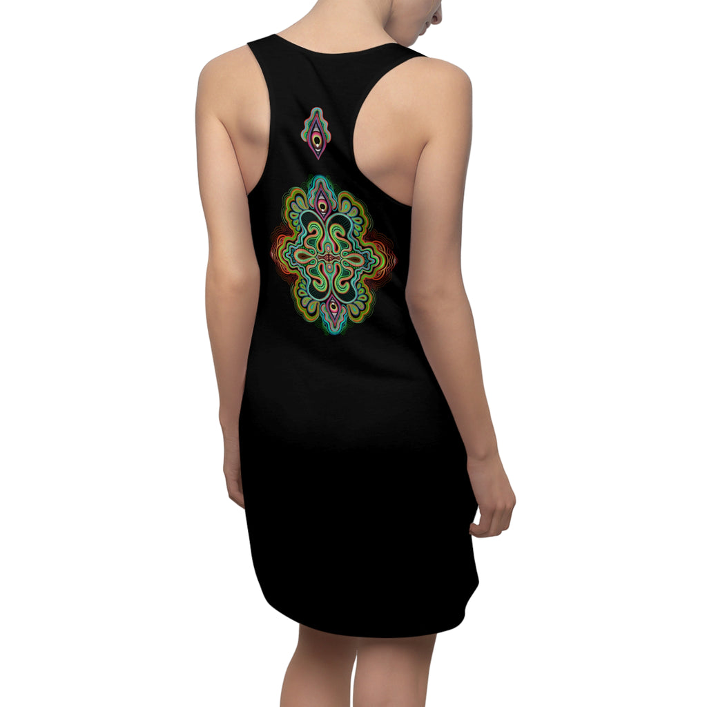 Racerback Dress — Psychedelic Neon Mandala Print  #rd2