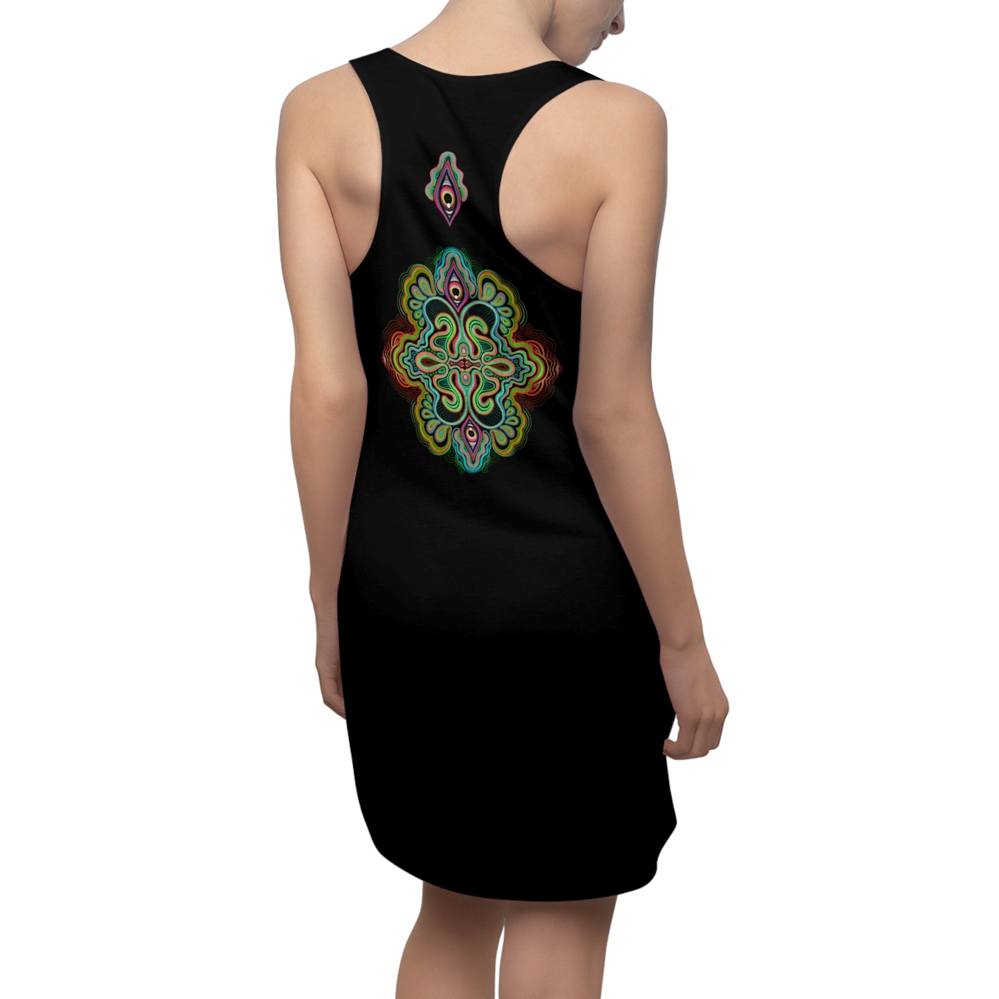 Racerback Dress — Psychedelic Neon Mandala Print  #rd2