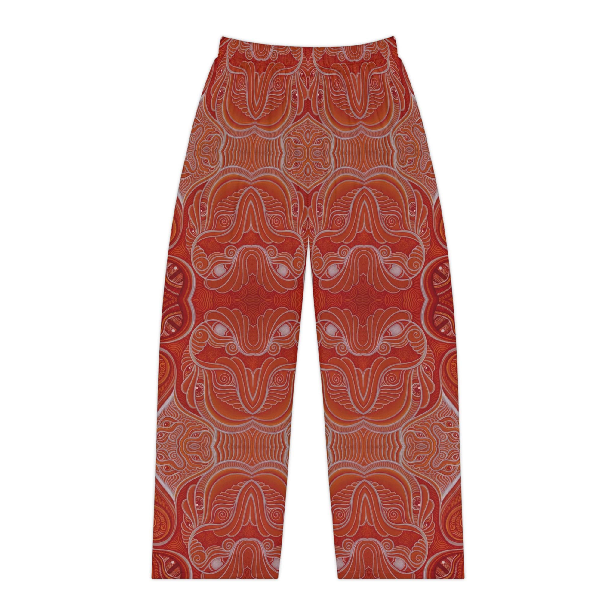 Red Retro Swirl Women's Pajama Pants — Cozy Printed Lounge Trousers #hga6654
